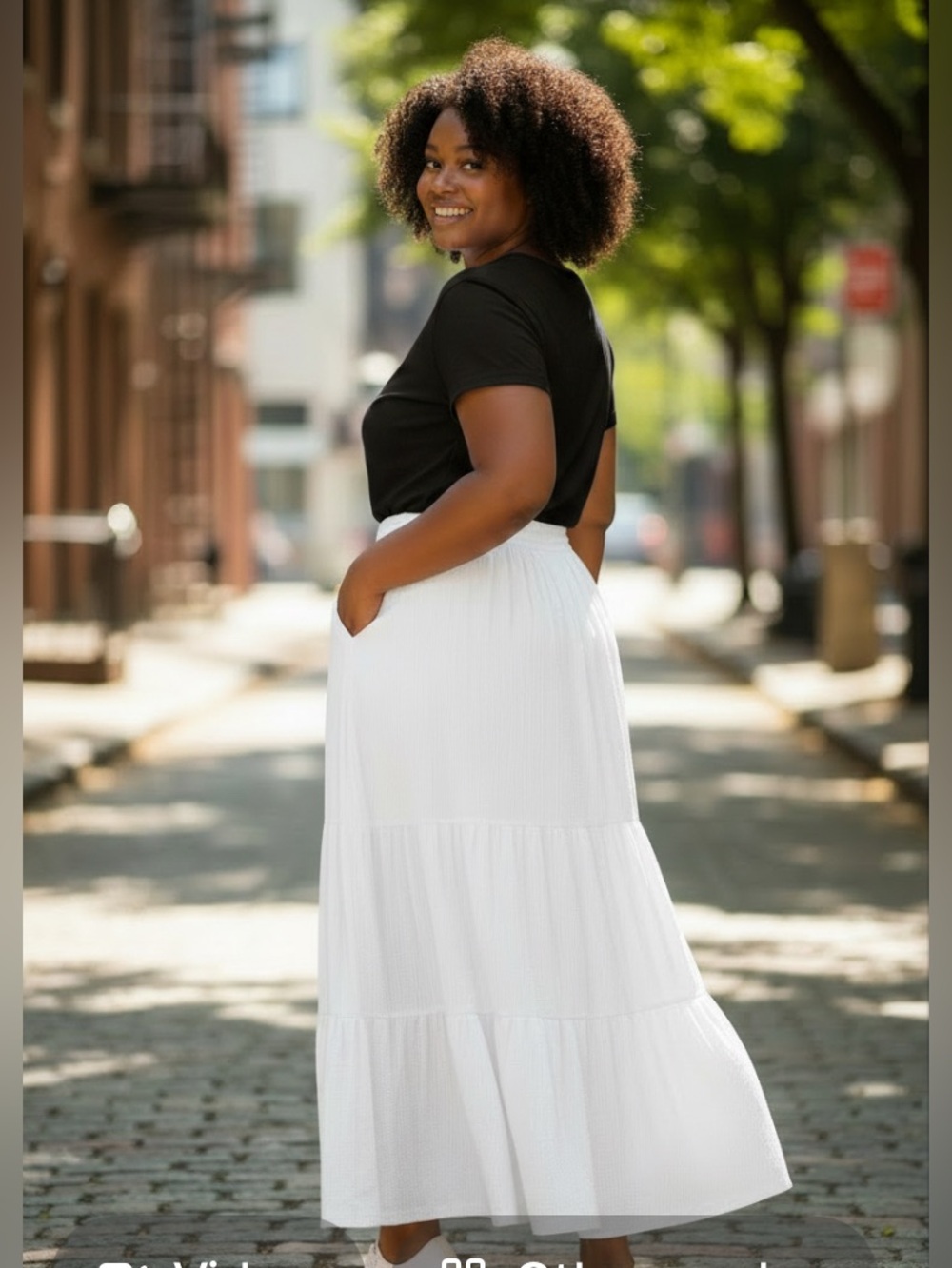 I.N. StudioWomen's White Tiered Maxi Skirt. NWT Size 1X